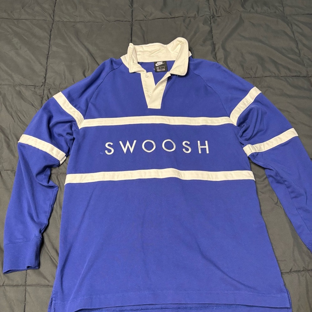 Nike Blue and White Polo Shirt